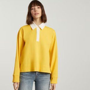 Everlane The Premium-Weight Rugby Shirt in Marigold XS NWT